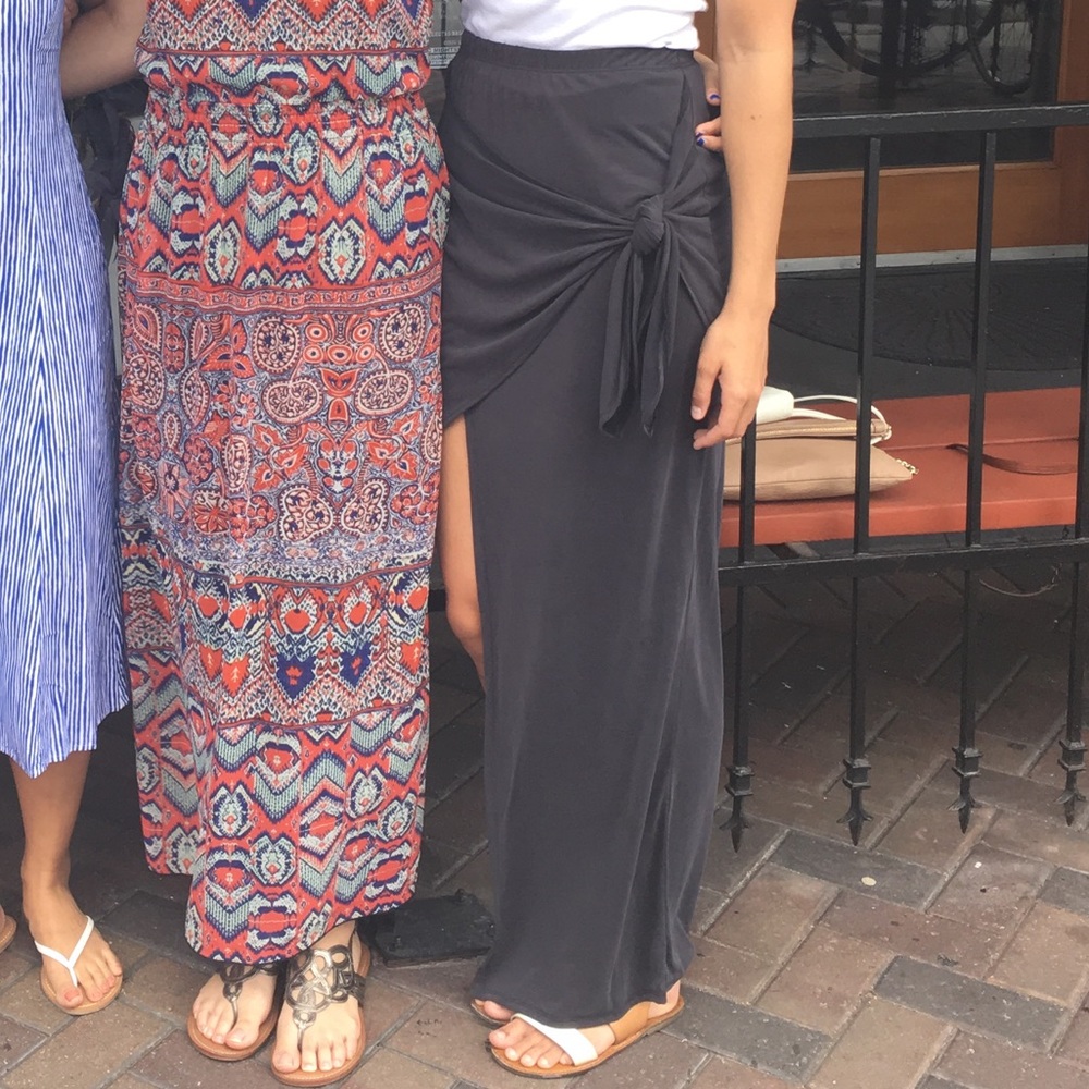 GREY SEXY WRAP SKIRT